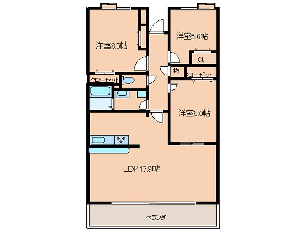 シャンティ滝川の物件間取画像